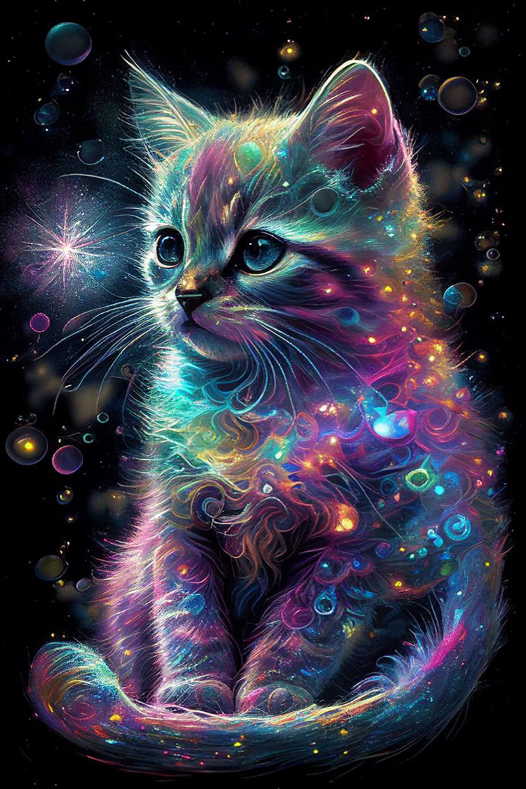 Psychedelic Kitty Cat Diamond Painting – Diamond Art Paintin®