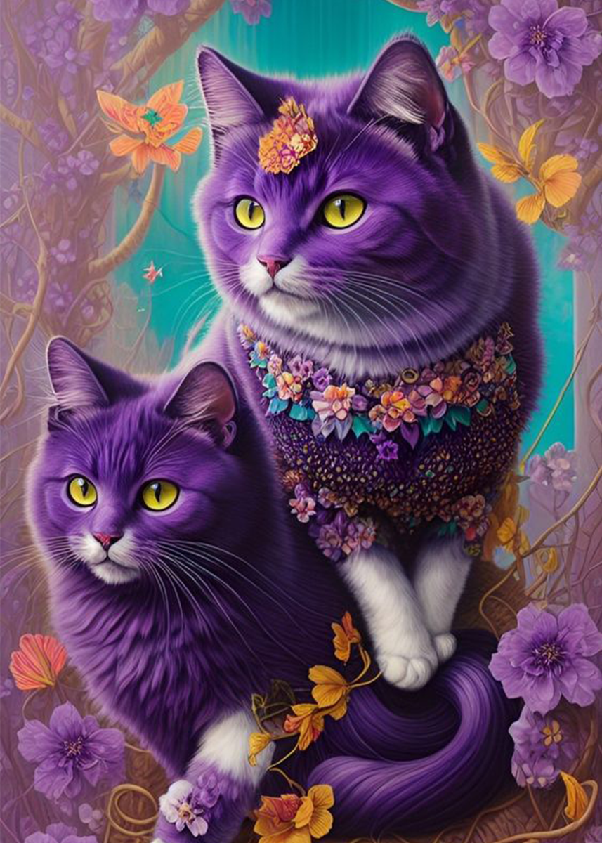 🔥LAST DAY 80% OFF-Purple noble Cat – Diamond Art Paintin®