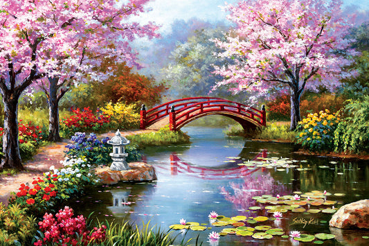 🔥LAST DAY 80% OFF-Cherry Tree Bridge River Flowers