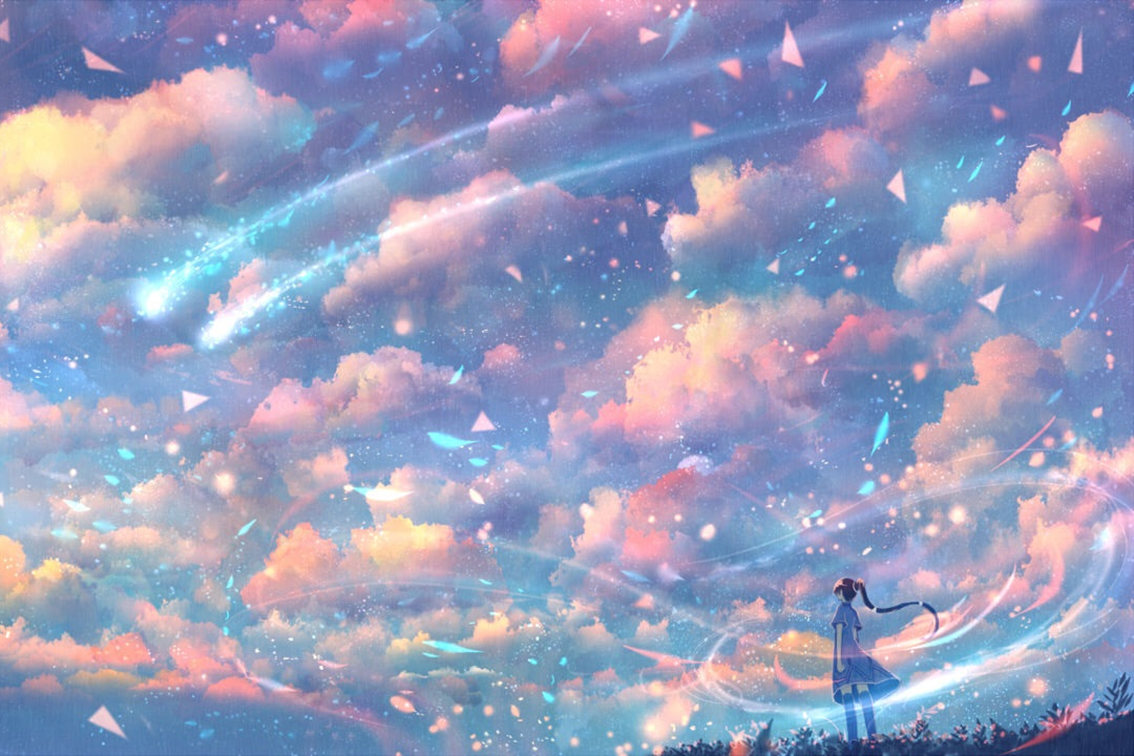 🔥LAST DAY 80% OFF-Girl Under The Sky Canvas Paint Art Pictures
