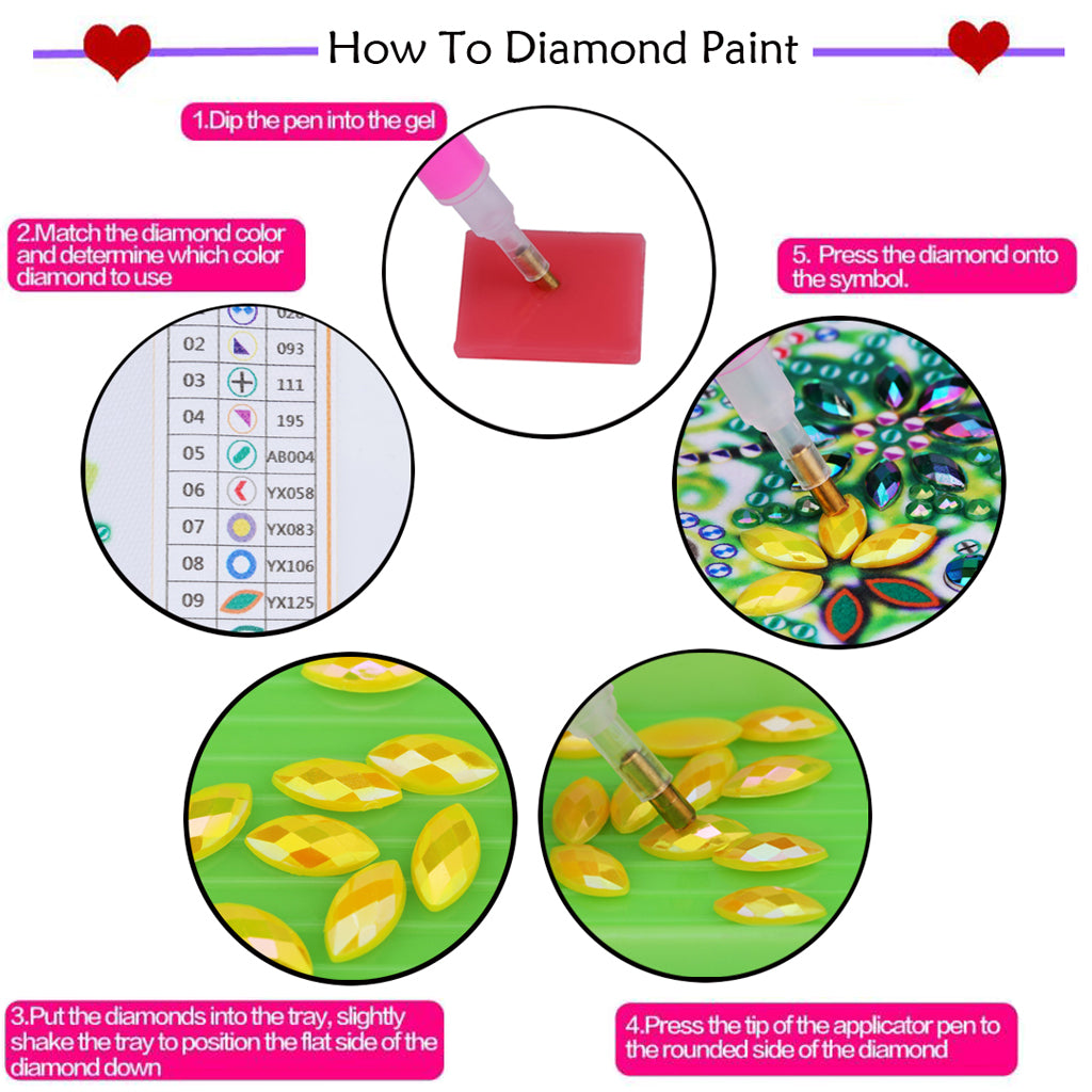 4PCS Diamond Painting Art Coaster Kit Acrylic Round Diamond