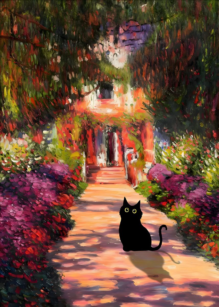 🔥LAST DAY 80% OFF-Claude Monet Flowers Cat