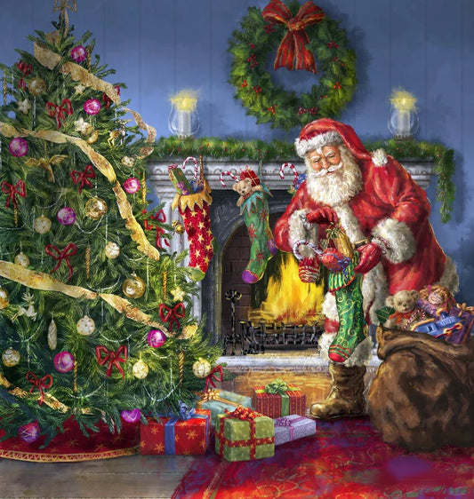 🔥LAST DAY 80% OFF-Santa at tree with present Large