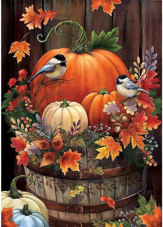 🔥LAST DAY 80% OFF-Autumn Pumpkin Bird Leaves