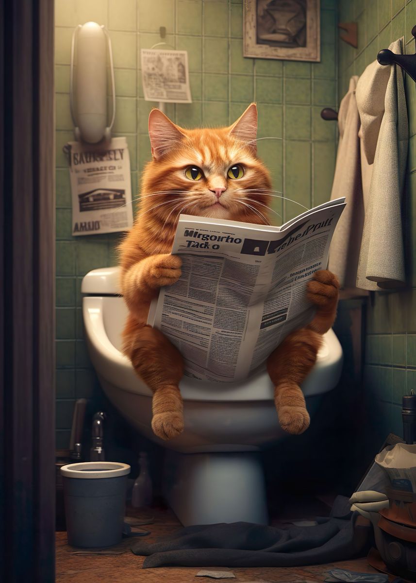🔥LAST DAY 80% OFF-Fat Cat Toilet Newspaper