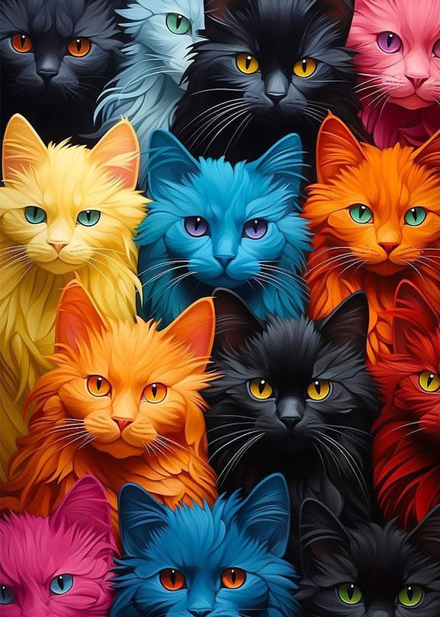 🔥LAST DAY 80% OFF-Colorful Cats