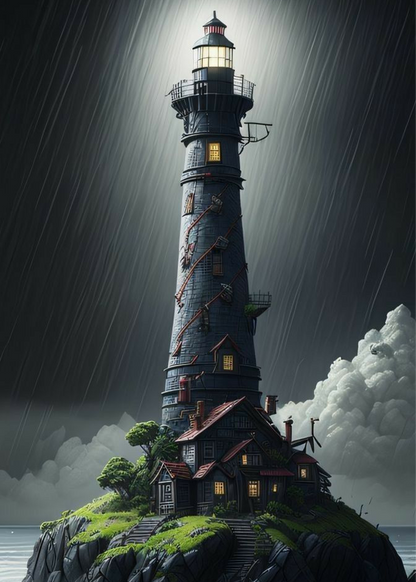 🔥LAST DAY 80% OFF-Lighthouse in the break of a storm