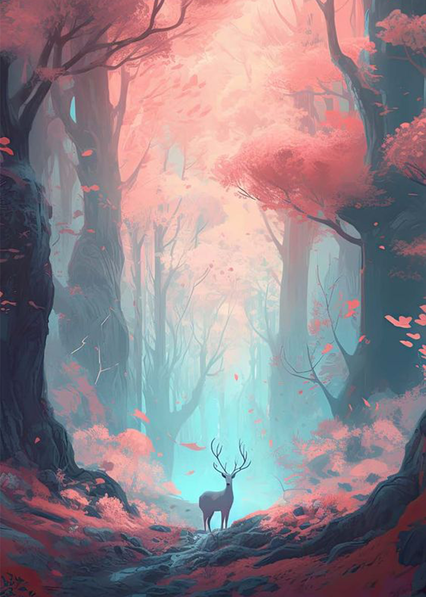 🔥LAST DAY 80% OFF-A stag roams a colorful forest