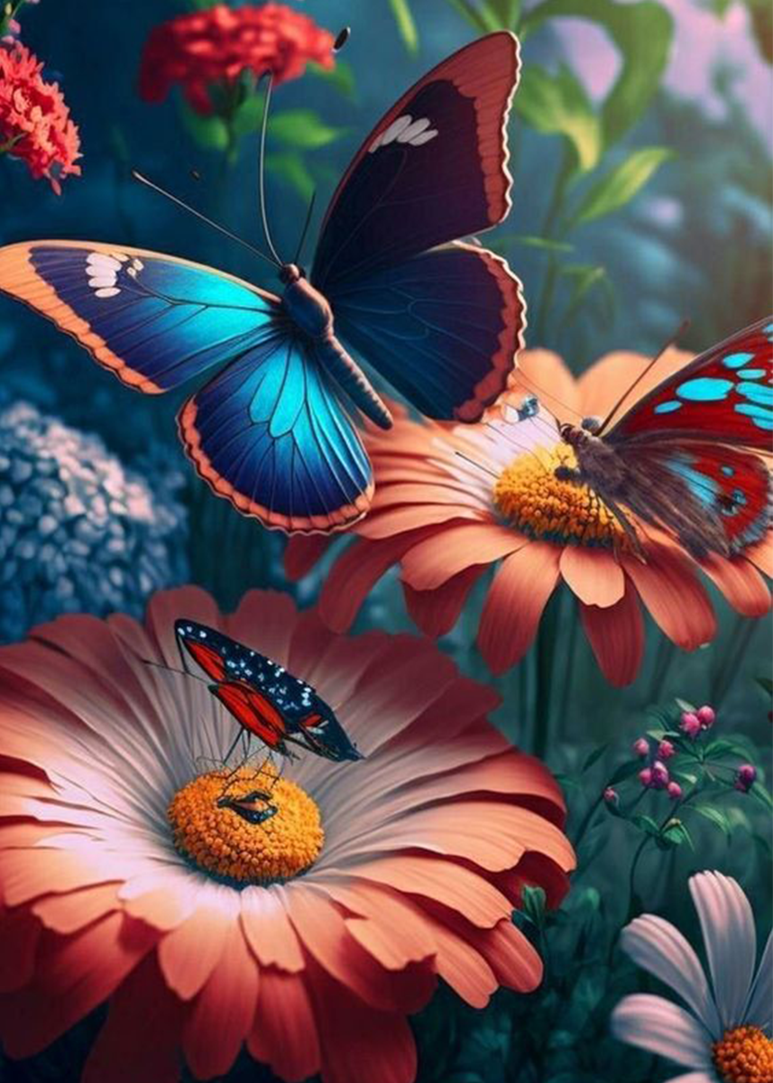 🔥LAST DAY 80% OFF-Blue butterfly on flower