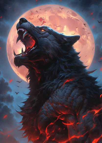 🔥LAST DAY 80% OFF-Wall sticker Horror Wolf Moon