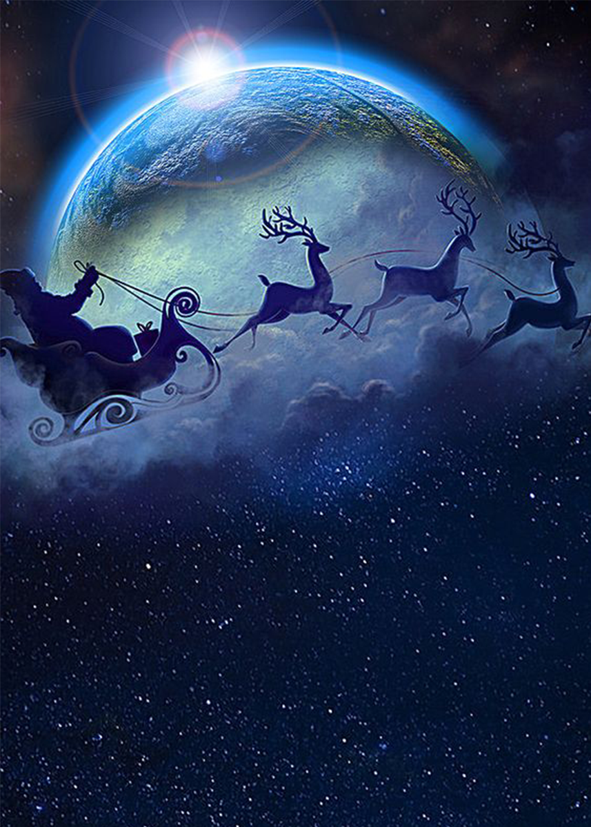 🔥LAST DAY 80% OFF-Santa and His Reindeer against the Full Moon