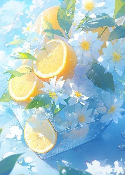 🔥LAST DAY 80% OFF-Lemons on a blue background
