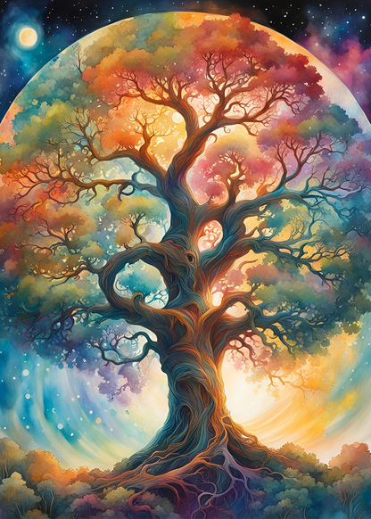 🔥LAST DAY 80% OFF-A magical tall oak tree with leaves made of rainbow