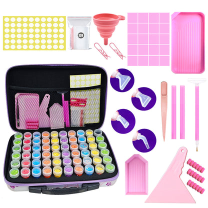 🔥LAST DAY 80% OFF-DIY Diamond Painting Tool Portable Storage Box 60 Packing Pink Butterfly Printing Bag