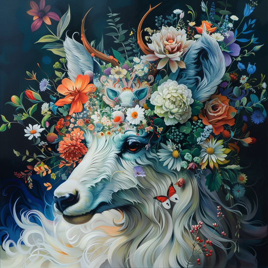 🔥LAST DAY 80% OFF-Fantasy Deer With Blossoms