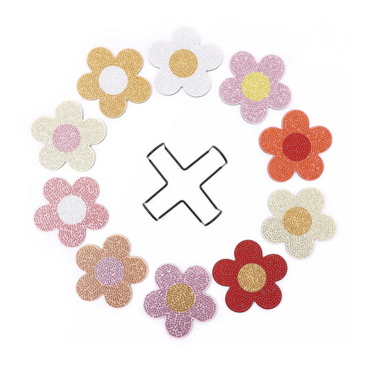 🔥LAST DAY 80% OFF-DIY Flower E Diamond Painting Coasters