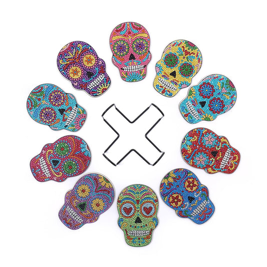 🔥LAST DAY 80% OFF-DIY Skull B Diamond Painting Coasters