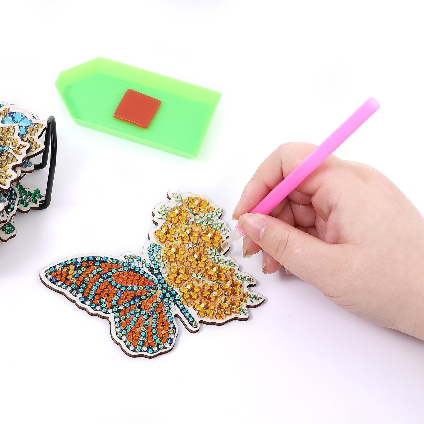 🔥LAST DAY 80% OFF-DIY Butterfly E Diamond Painting Coasters