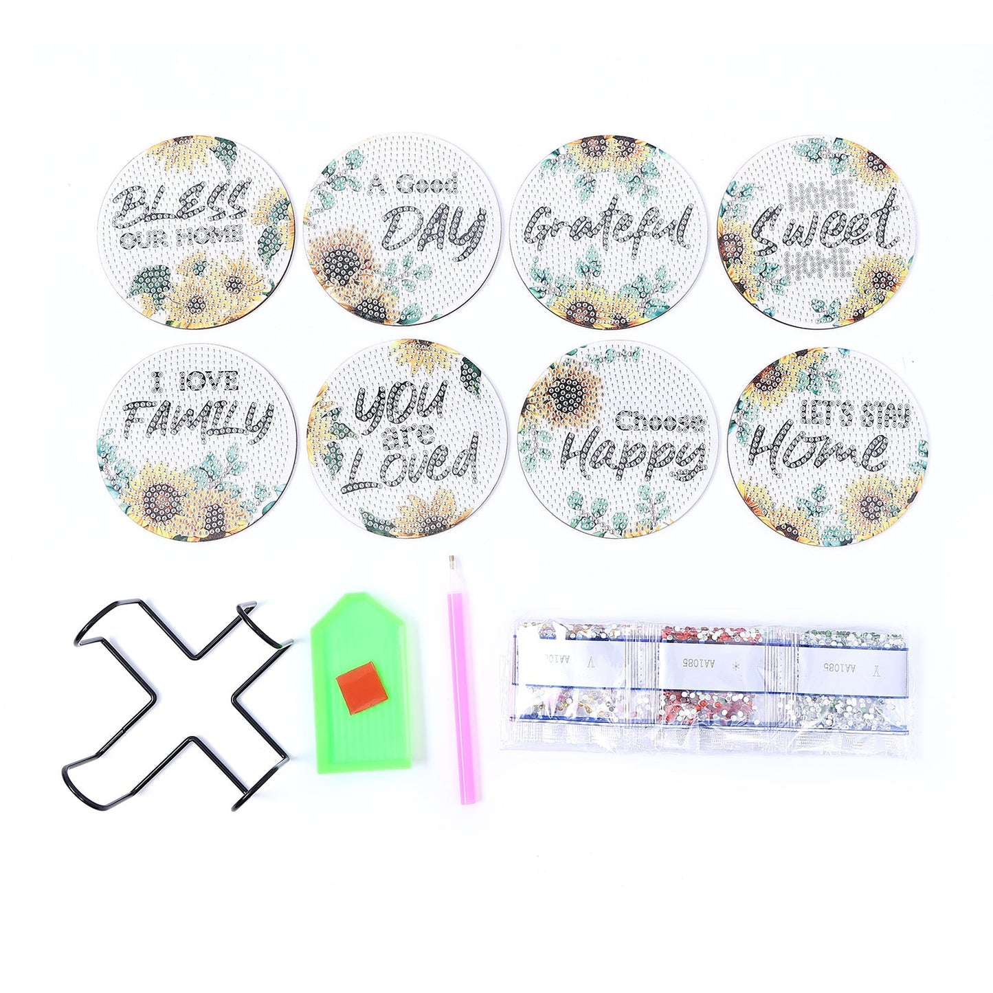 🔥LAST DAY 80% OFF-DIY Flower D Diamond Painting Coasters
