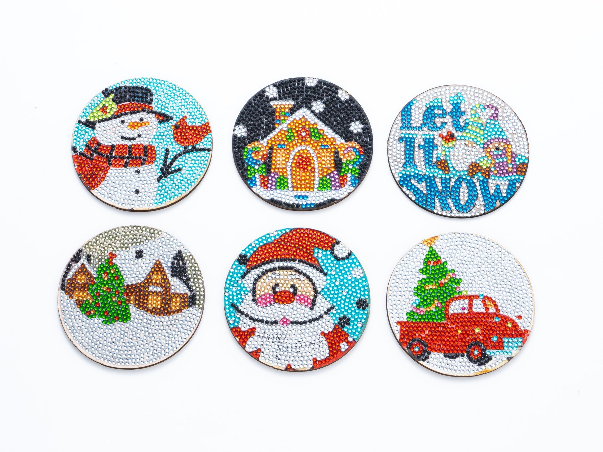 Diamond Painting Coasters With Holder,Diy Christmas Coasters Diamond  Painting Kits For Beginners,Christmas Coaster 