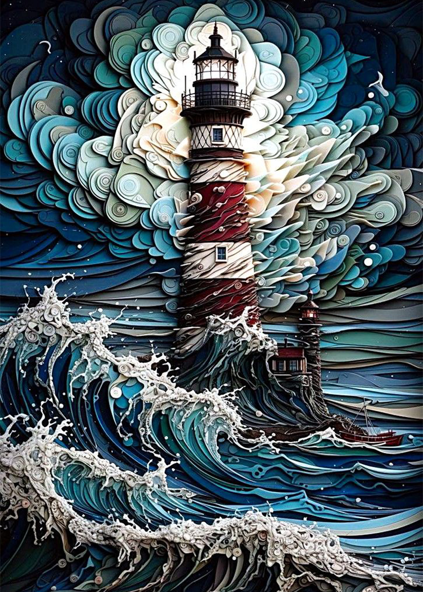 🔥LAST DAY 80% OFF-Lighthouse At Sea Design