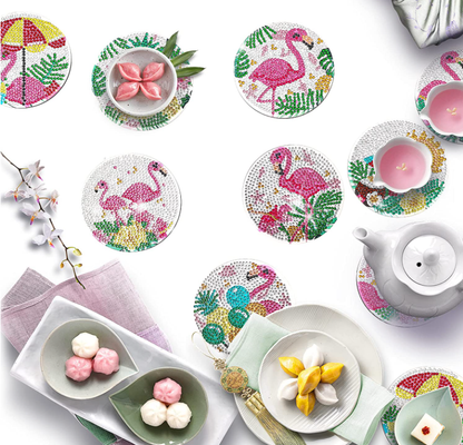 🔥LAST DAY 80% OFF-DIY Flamingo Diamond Painting Coasters